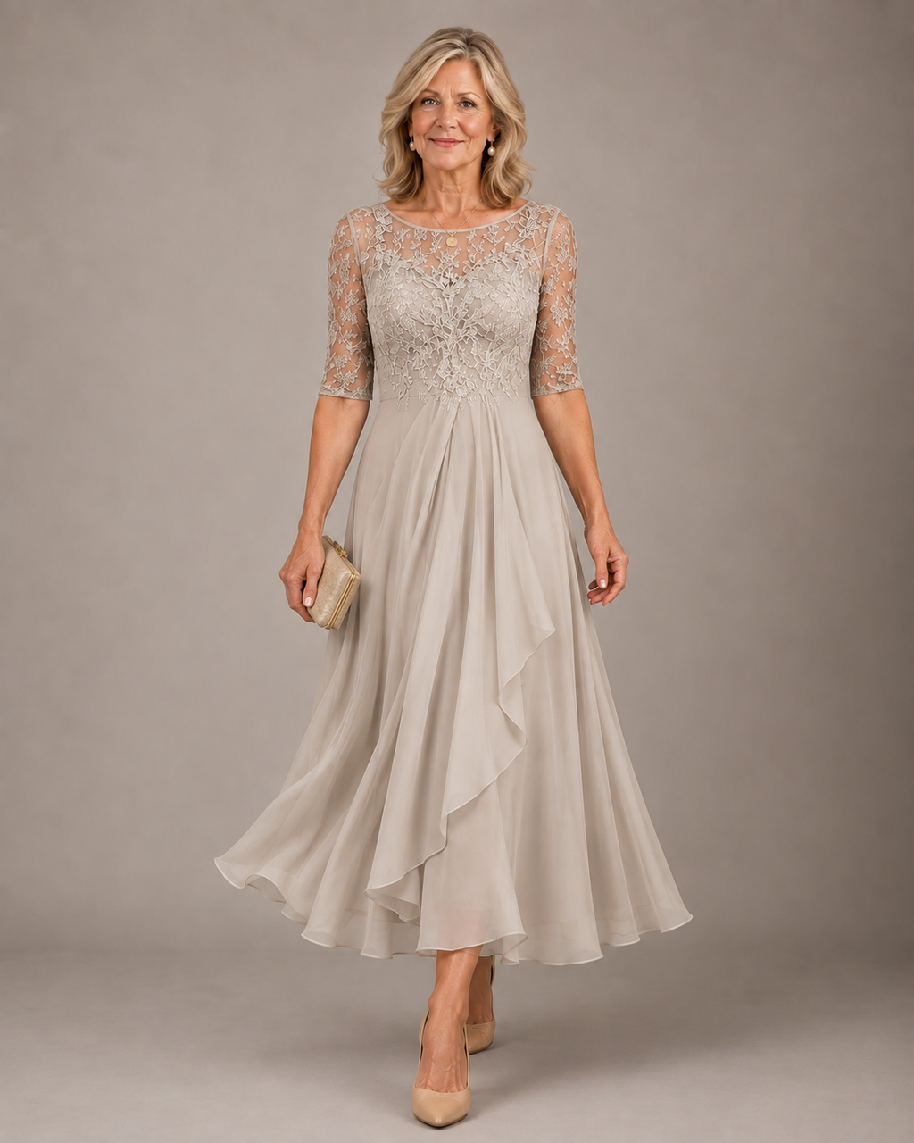 ROSE | VESTIDO MIDI DE ENCAJE QUE REALZA TU SILUETA