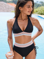 Flattering Deep V High-Waist Bikini