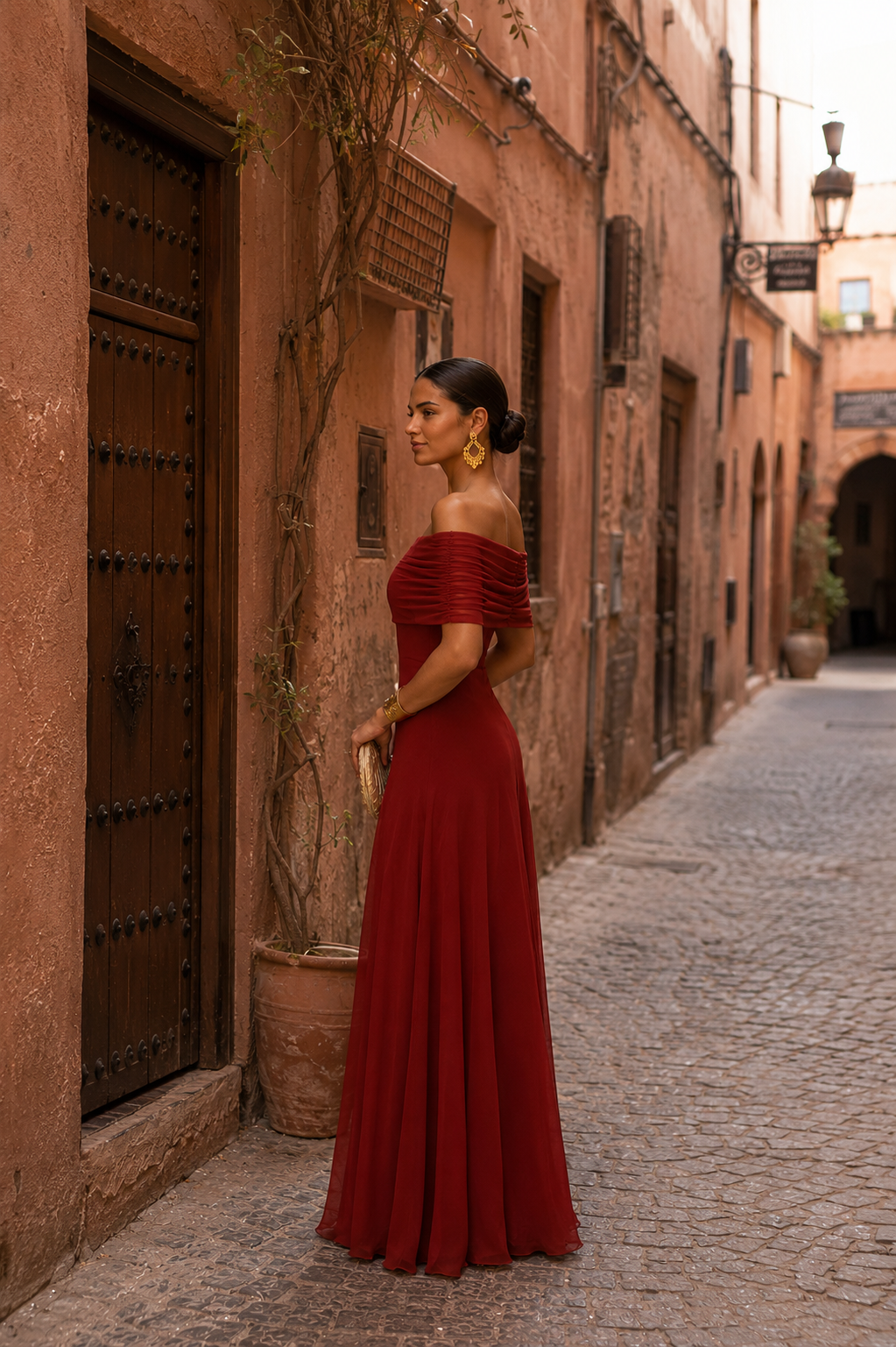 Naiara - Vestido de Toledo en terracota