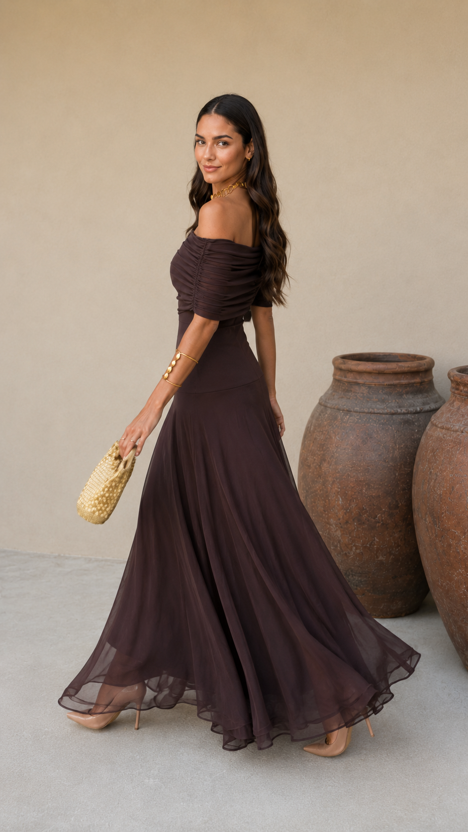 Vega - Vestido Toledo en color marrón