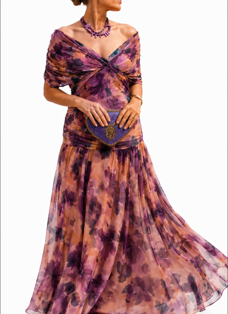 Cecilia | Vestido Largo con Hombros Descubiertos