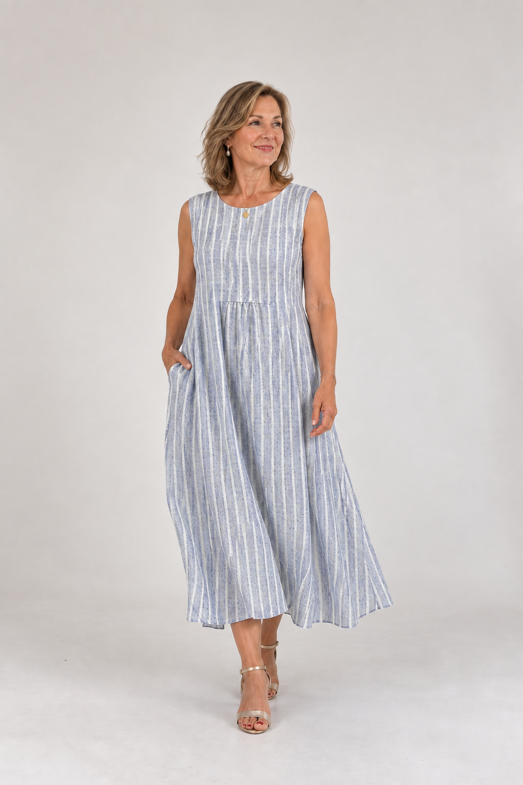 Anaïs | Vestido Midi de Rayas
