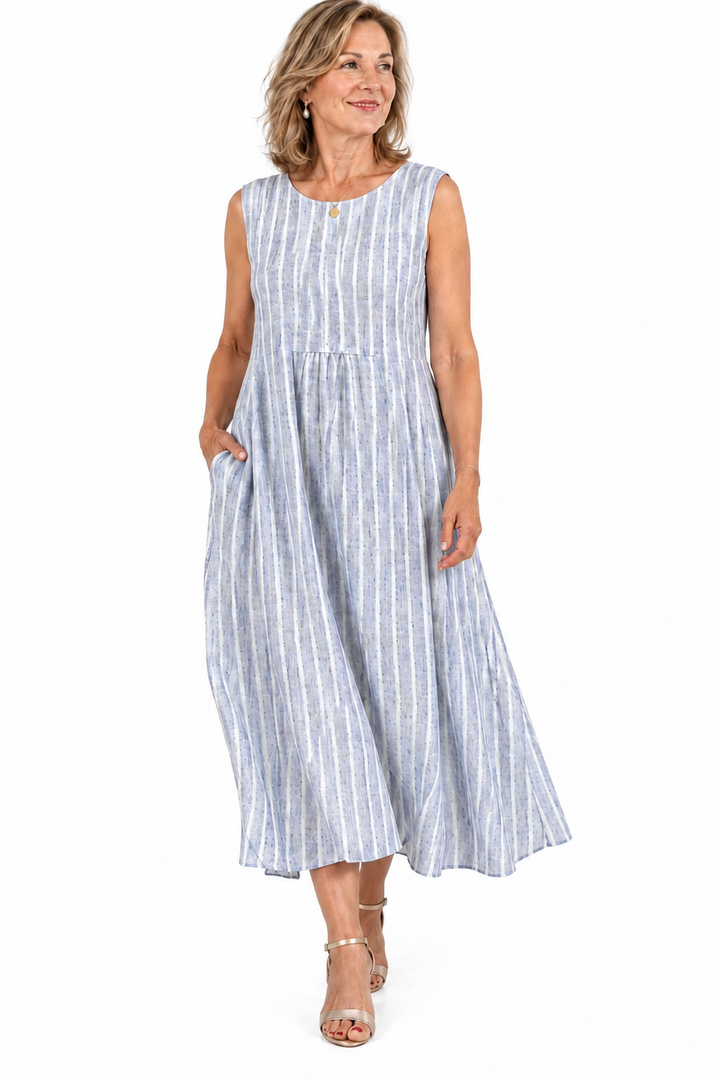 Anaïs | Vestido Midi de Rayas