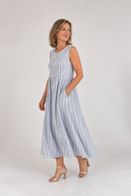 Anaïs | Vestido Midi de Rayas