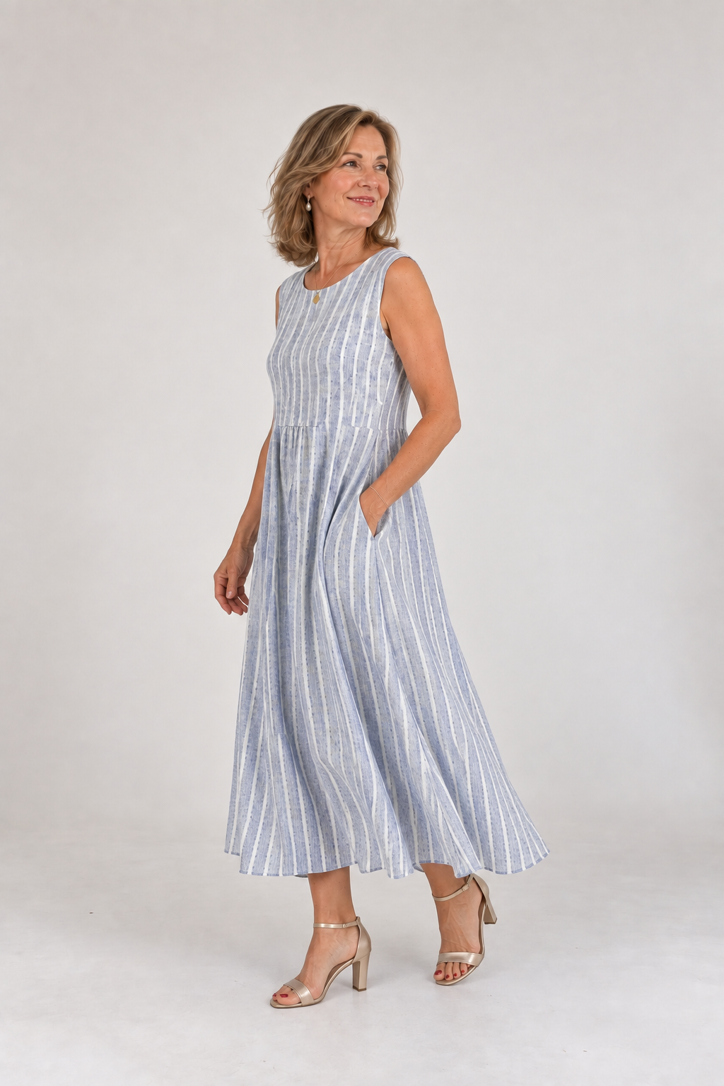Anaïs | Vestido Midi de Rayas