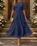 ROSE | VESTIDO MIDI DE ENCAJE QUE REALZA TU SILUETA