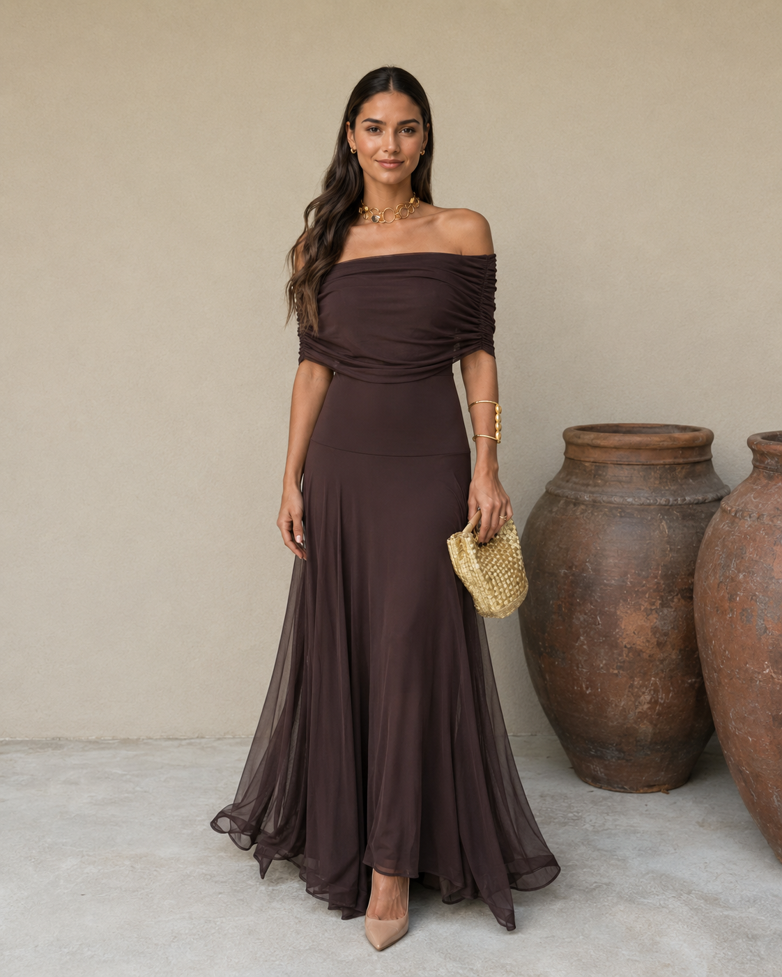 Vega - Vestido Toledo en color marrón
