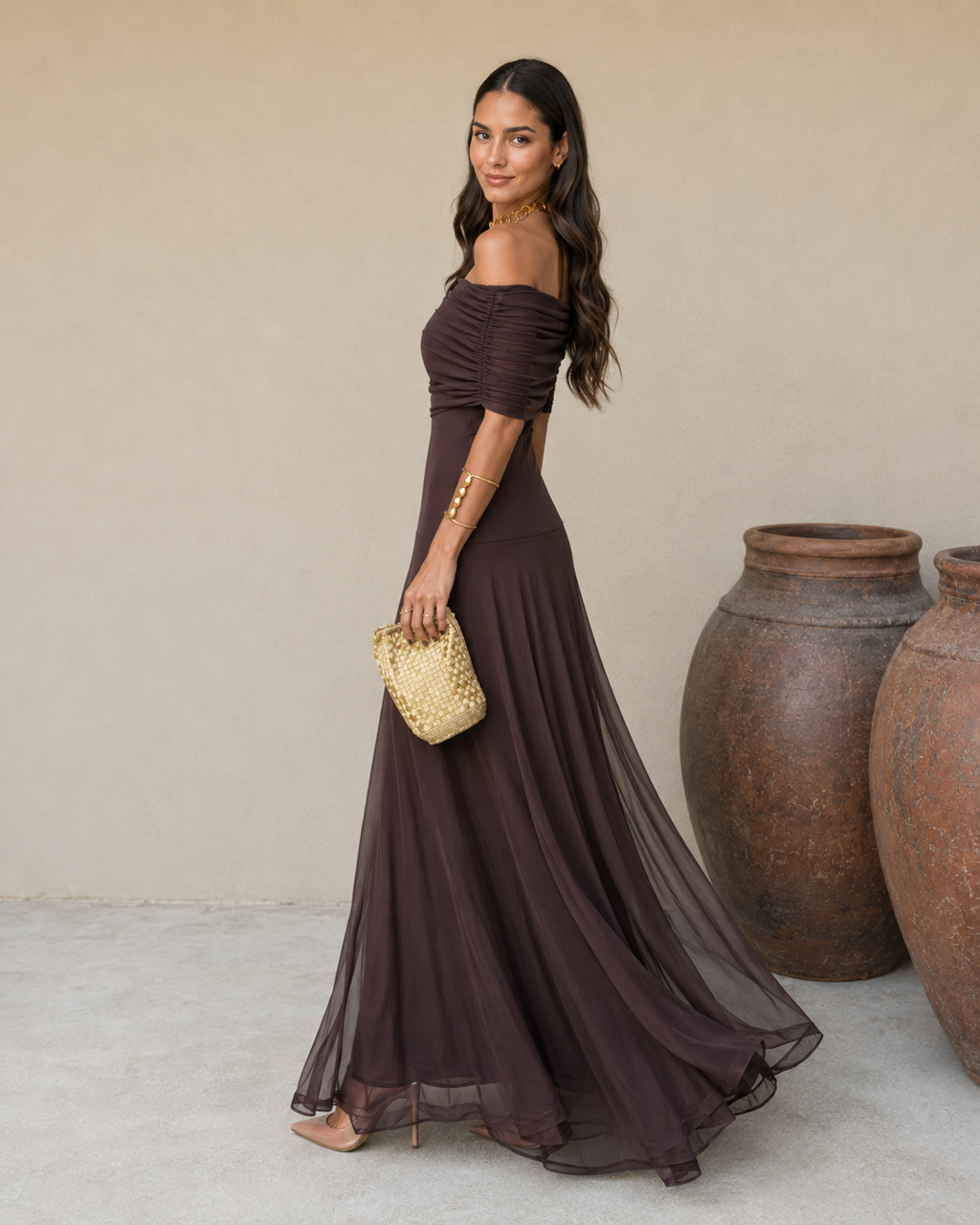 Vega - Vestido Toledo en color marrón