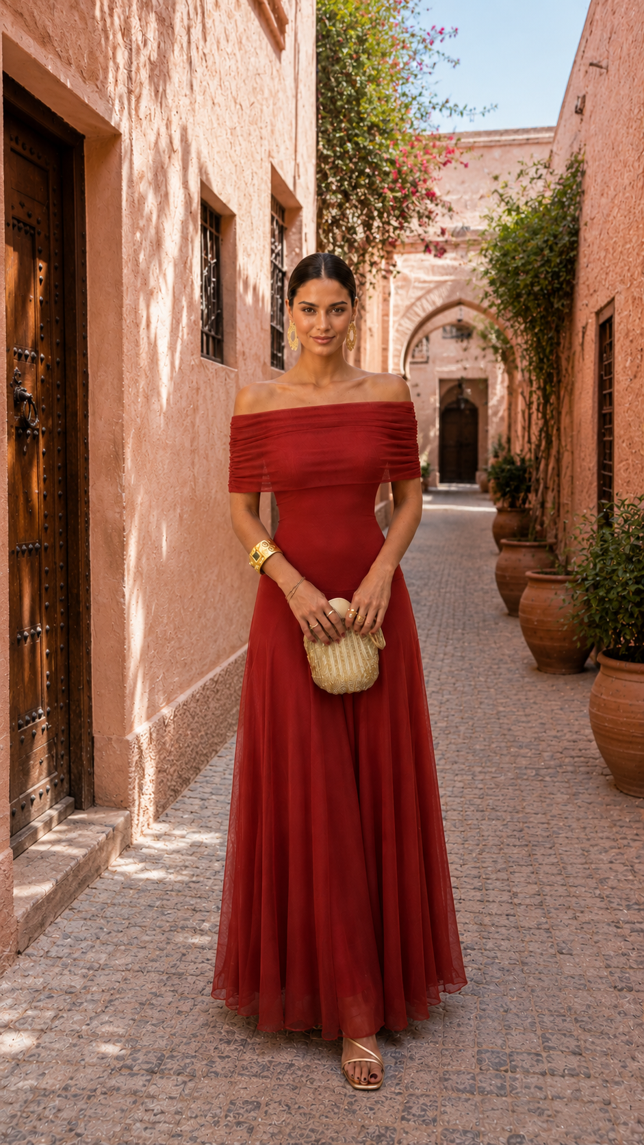 Naiara - Vestido de Toledo en terracota