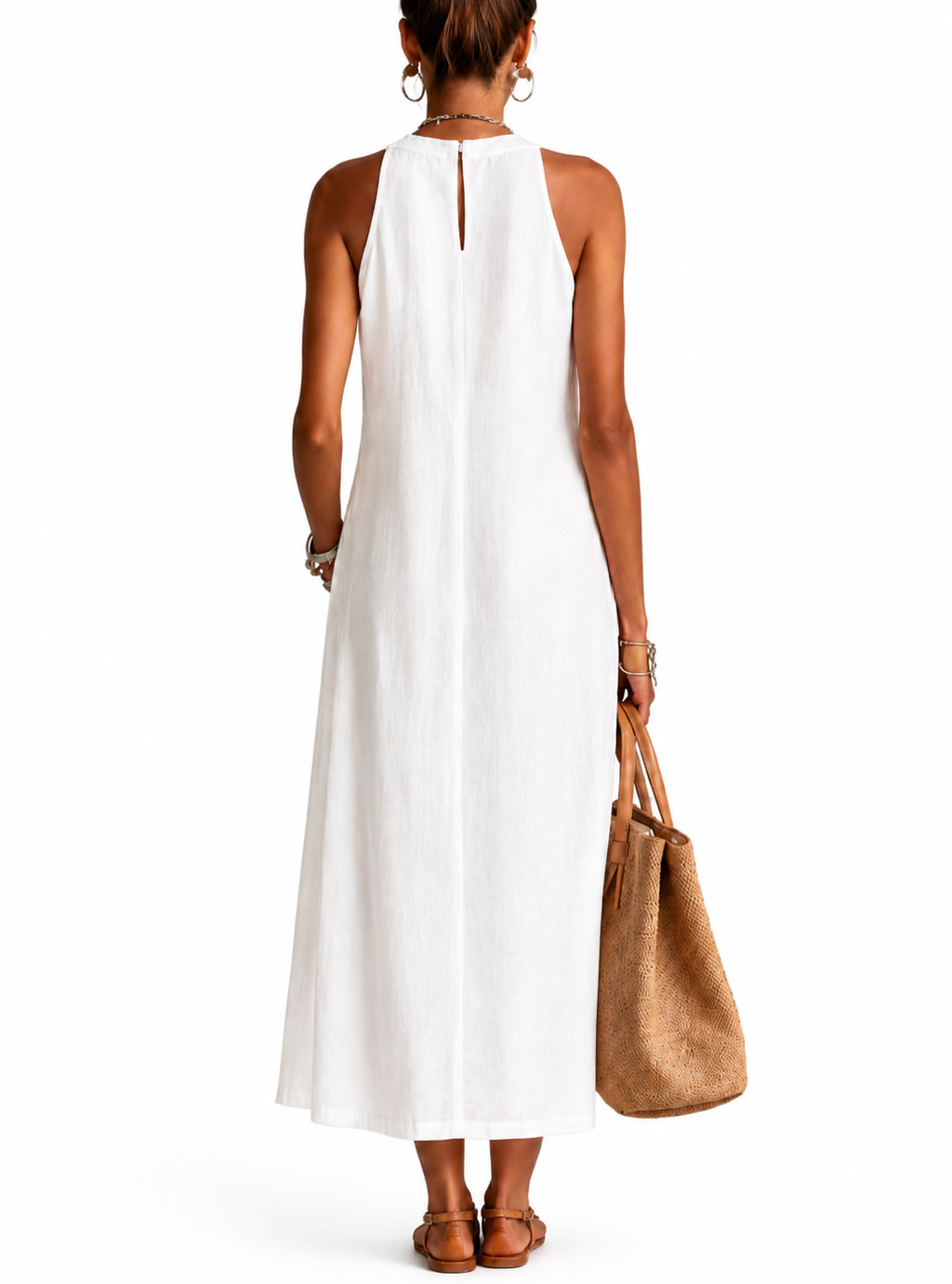 Almudena | Vestido midi con cuello chino