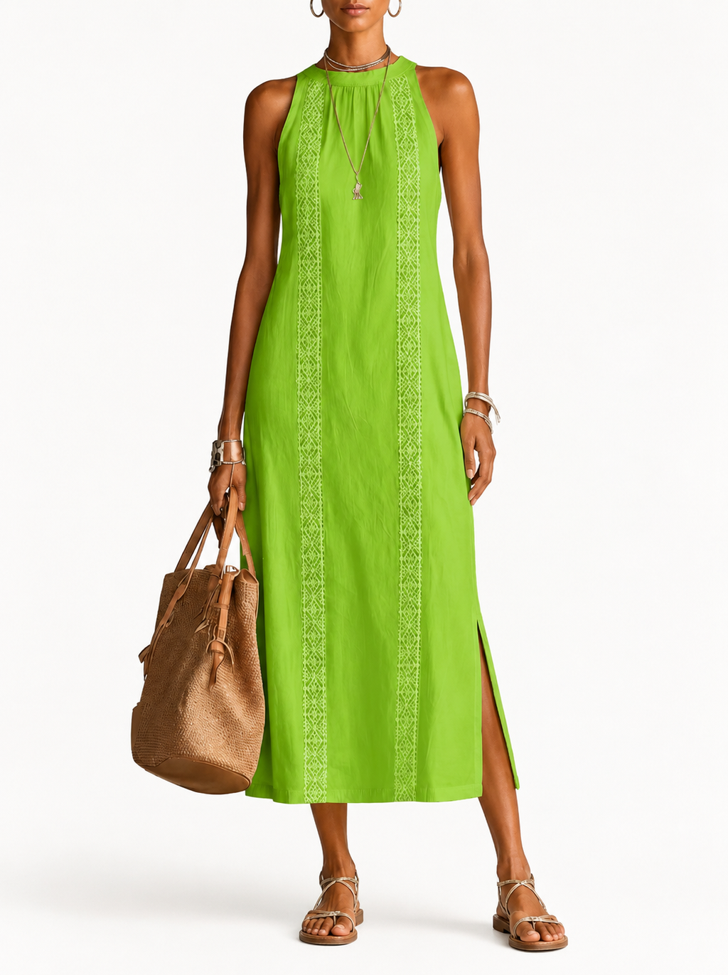 Almudena | Vestido midi con cuello chino
