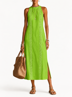 Almudena | Vestido midi con cuello chino