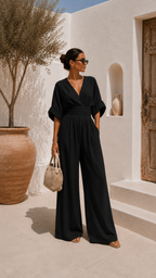 Valeria - Mono chiffon escote en V