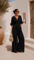Valeria - Mono chiffon escote en V