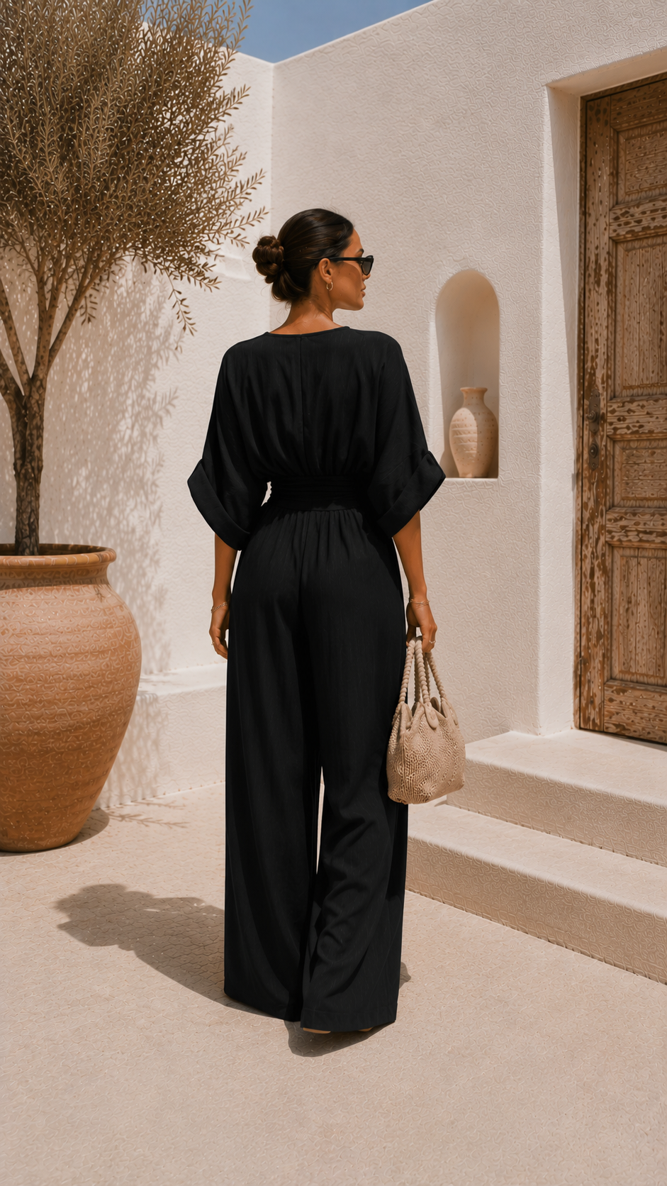 Valeria - Mono chiffon escote en V