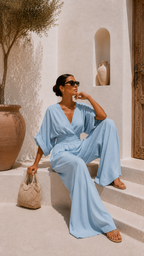 Valeria - Mono chiffon escote en V