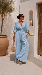 Valeria - Mono chiffon escote en V