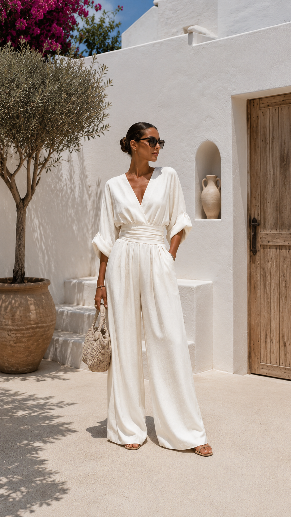 Valeria - Mono chiffon escote en V