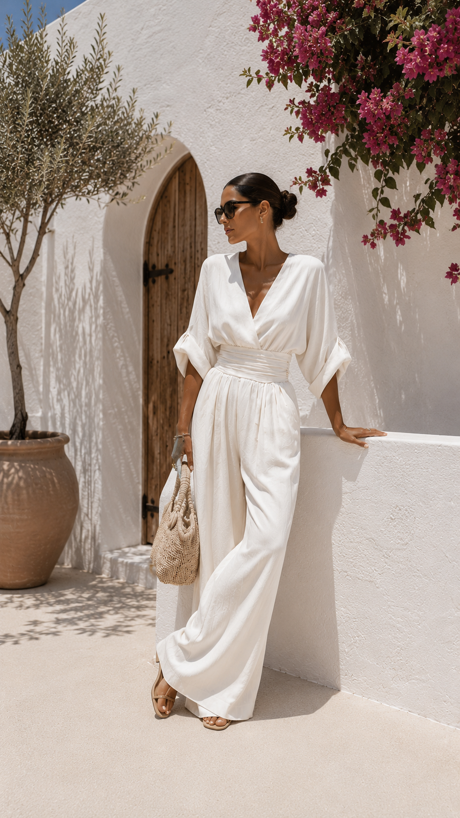 Valeria - Mono chiffon escote en V