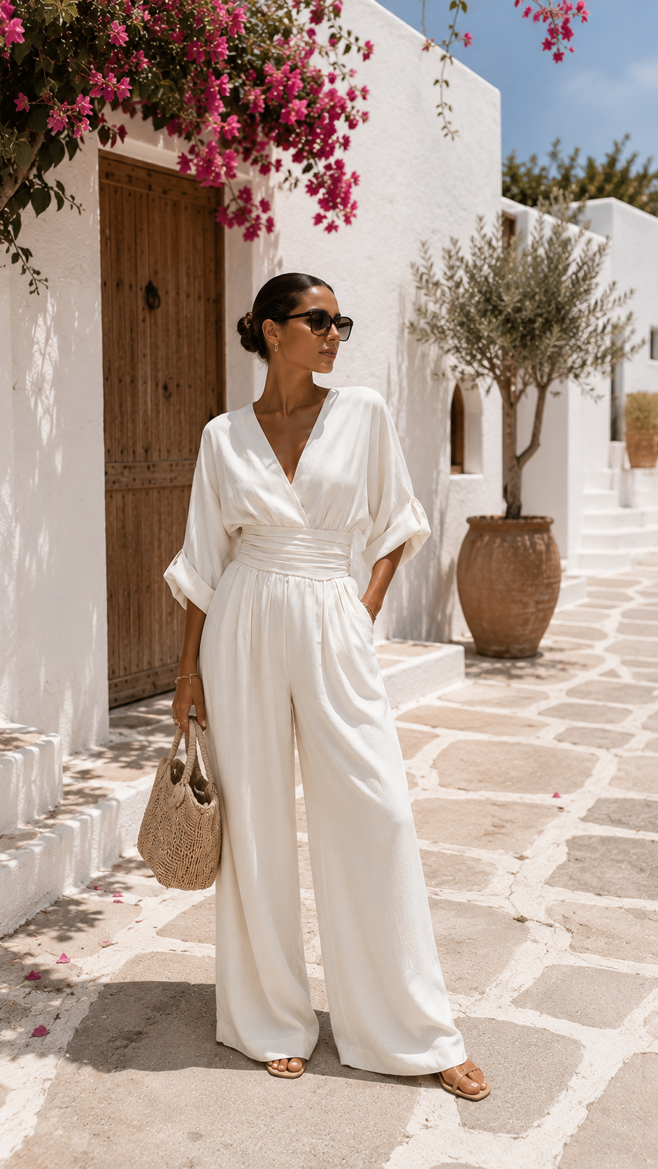 Valeria - Mono chiffon escote en V