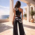 CONJUNTO CHAIN NOIR - Denim audaz con carácter urbano