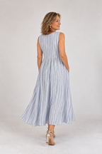 Anaïs | Vestido Midi de Rayas