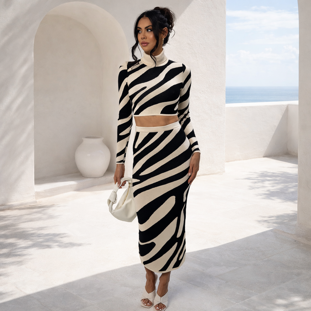 CONJUNTO LENA ZEBRA - Impacto gráfico con elegancia moderna