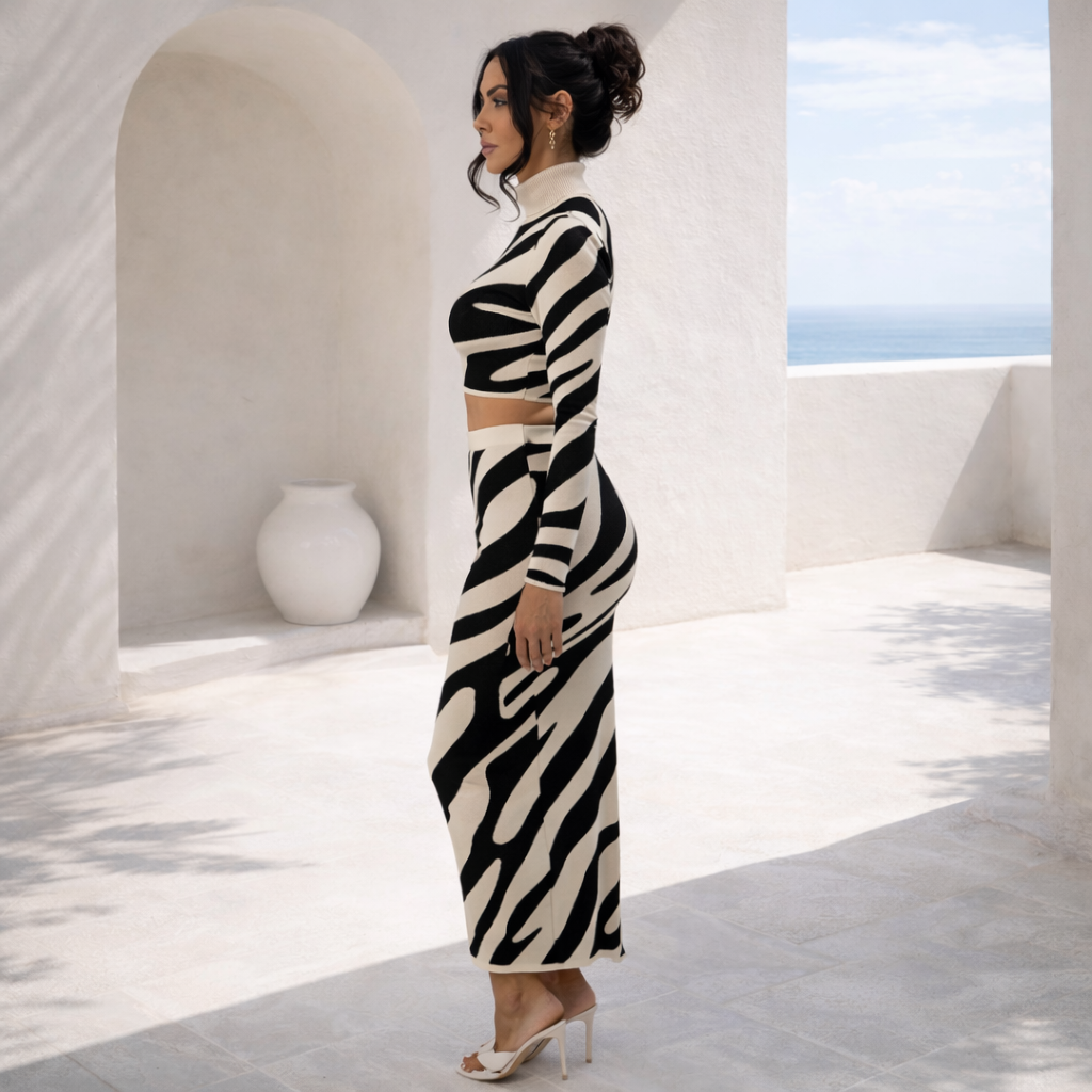 CONJUNTO LENA ZEBRA - Impacto gráfico con elegancia moderna