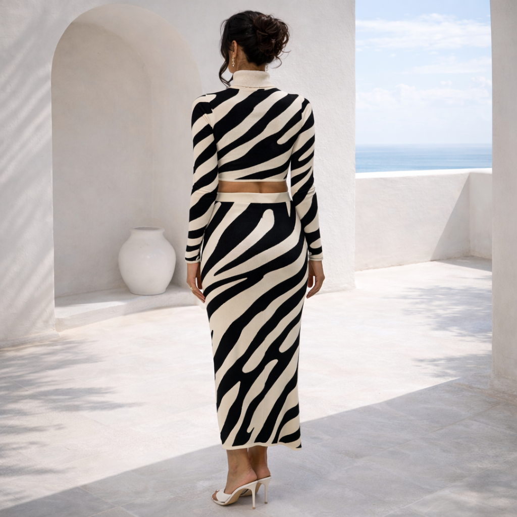 CONJUNTO LENA ZEBRA - Impacto gráfico con elegancia moderna