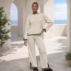 CONJUNTO KNIT CREAM CONTRAST - Minimalismo sofisticado para tu día a día