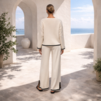 CONJUNTO KNIT CREAM CONTRAST - Minimalismo sofisticado para tu día a día