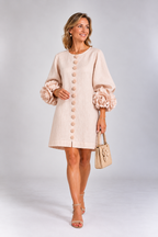 Laure | Vestido Ligero de Lino con Mangas Volumen