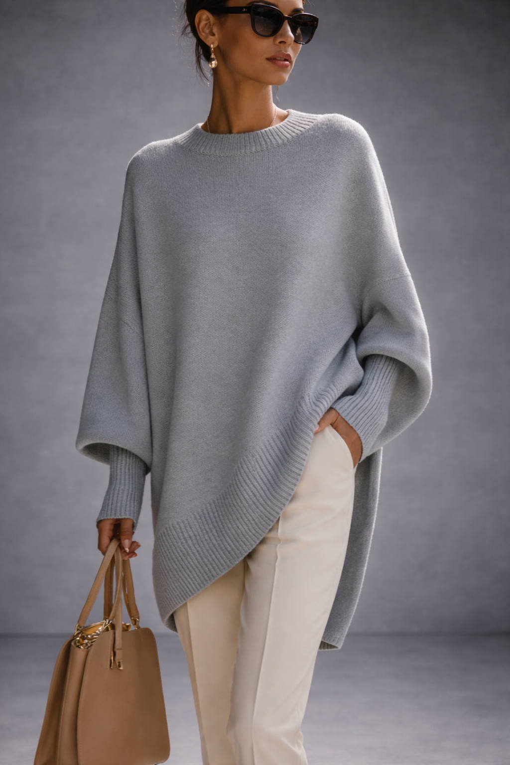 Livia - Jersey poncho oversize