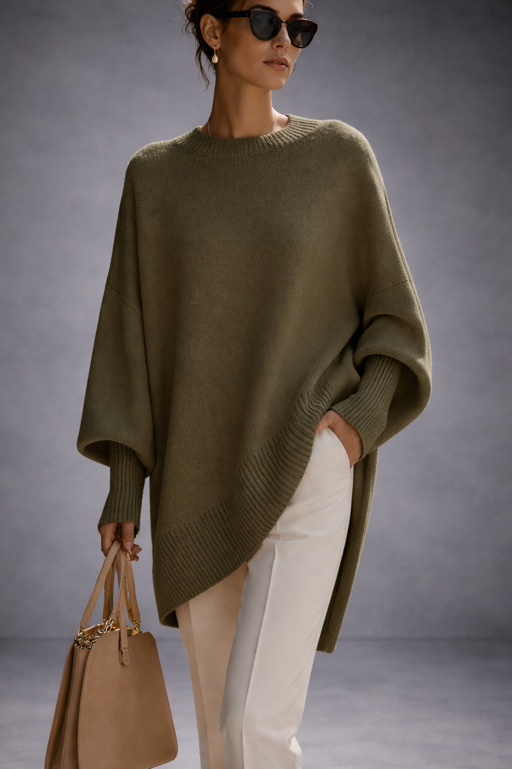 Livia - Jersey poncho oversize