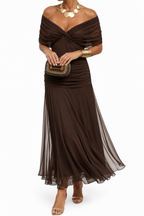 Cecilia | Vestido Largo con Hombros Descubiertos