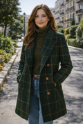 Rocío – Abrigo de cuadros Premium