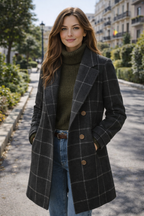 Rocío – Abrigo de cuadros Premium
