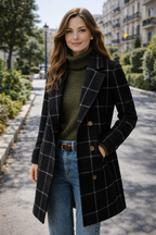 Rocío – Abrigo de cuadros Premium