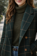 Rocío – Abrigo de cuadros Premium