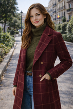 Rocío – Abrigo de cuadros Premium