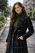 Rocío – Abrigo de cuadros Premium