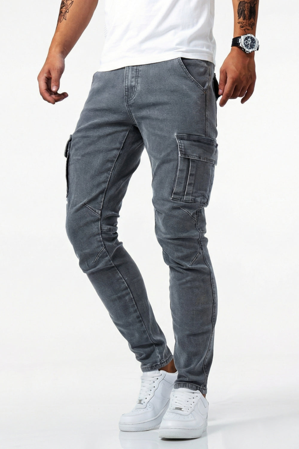 Ethan - Vaqueros cargo elásticos para hombre
