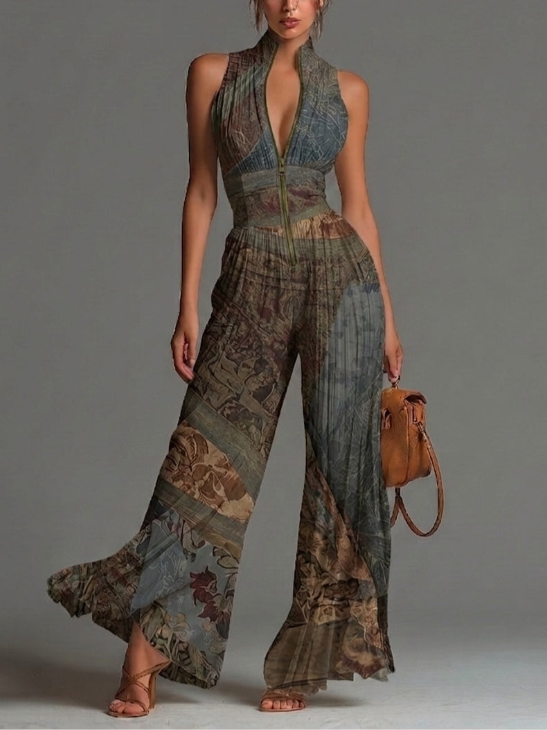 Camille™ | Mono holgado plisado con estampado bohemio