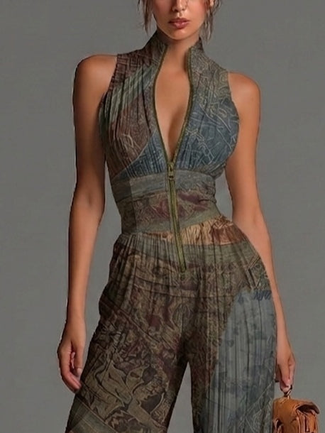 Camille™ | Mono holgado plisado con estampado bohemio