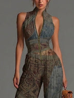 Camille™ | Mono holgado plisado con estampado bohemio