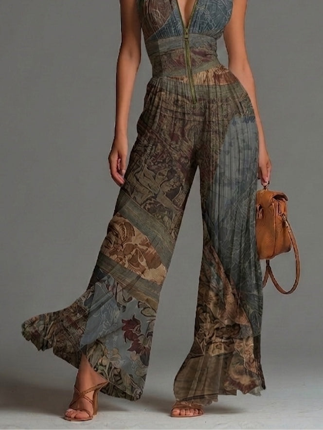 Camille™ | Mono holgado plisado con estampado bohemio