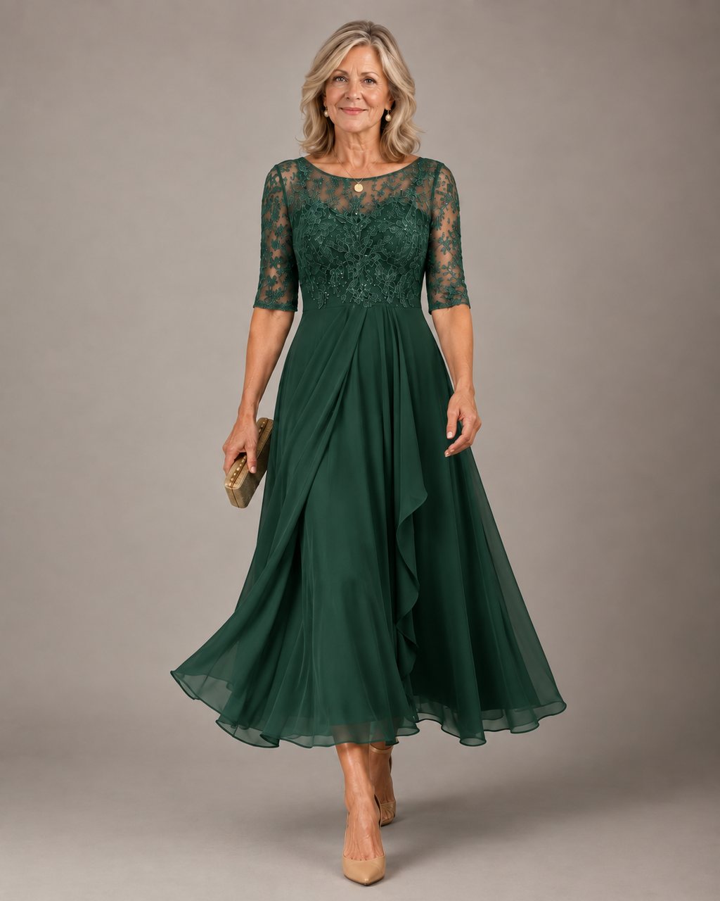 ROSE | VESTIDO MIDI DE ENCAJE QUE REALZA TU SILUETA