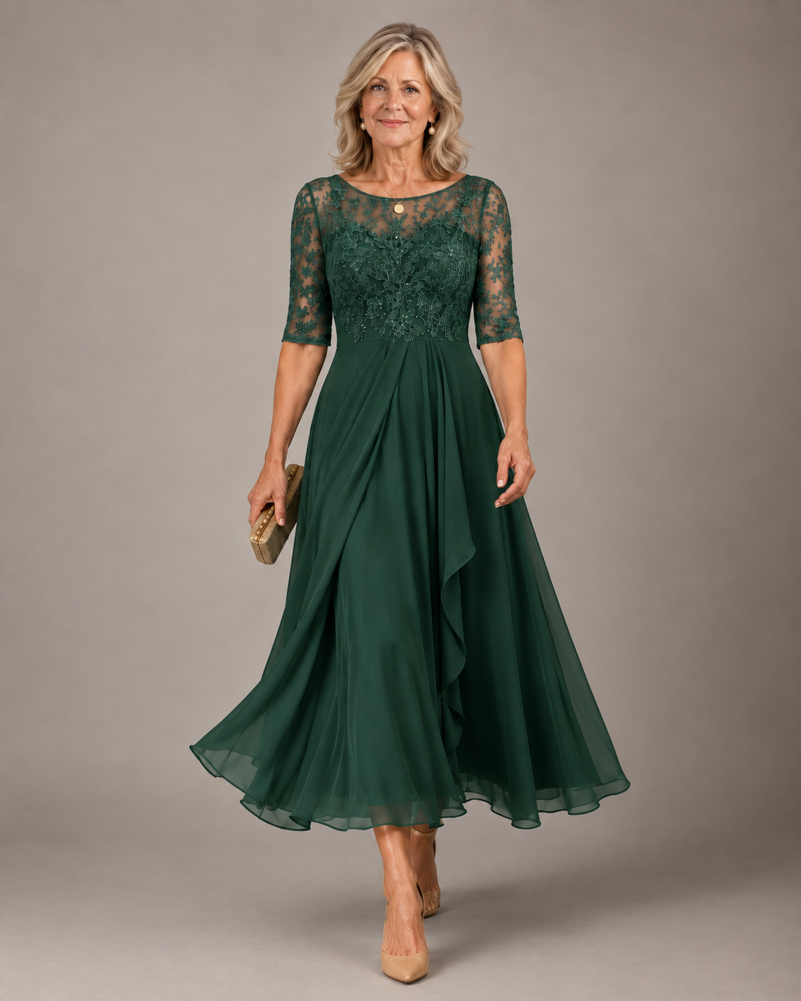 ROSE | VESTIDO MIDI DE ENCAJE QUE REALZA TU SILUETA