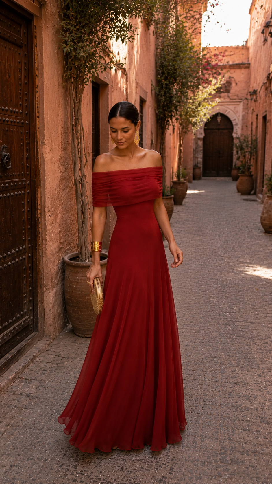 Naiara - Vestido de Toledo en terracota