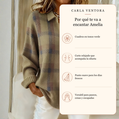 Amelia | Cárdigan de punto a cuadros verde: por qué te va a encantar